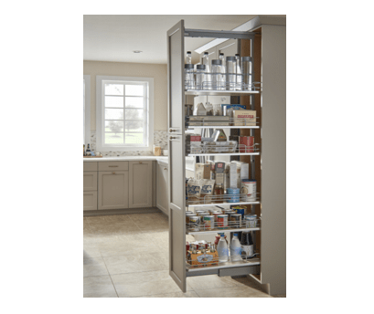 Rev-A-Shelf - 10" x 43-3/8" Gray/Chrome Pullout Solid Bottom