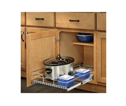 Rev-A-Shelf - 11-3/8" x 18" Base Cabinet Pullout Single Wire Basket