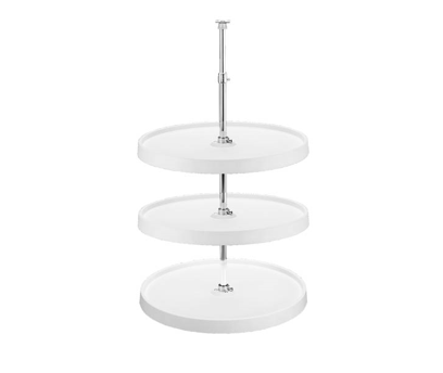 Rev-A-Shelf - 18" White Full Circle Polymer 3 Shelf Dependently Rotating