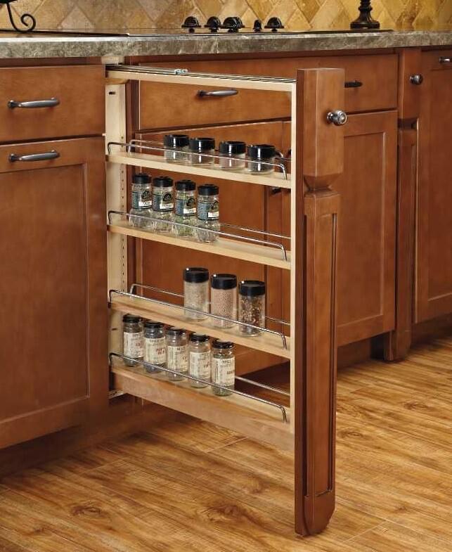 Rev-A-Shelf - 3" Filler Pullout Organizer with Ball Bearing Soft-Close