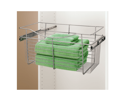 Rev-A-Shelf - 30"W x 14"D x 11"H - Chrome Wire Basket Pullout for Closet