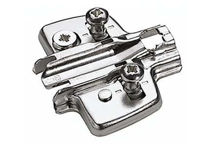 Hettich Cross Mounting Plate - 0MM - Premounted Euro Screws